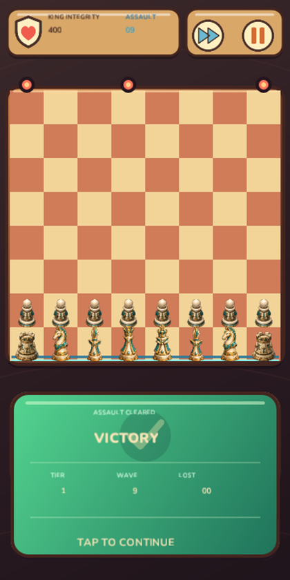 Gambit Guard victory screen after clearing wave nine